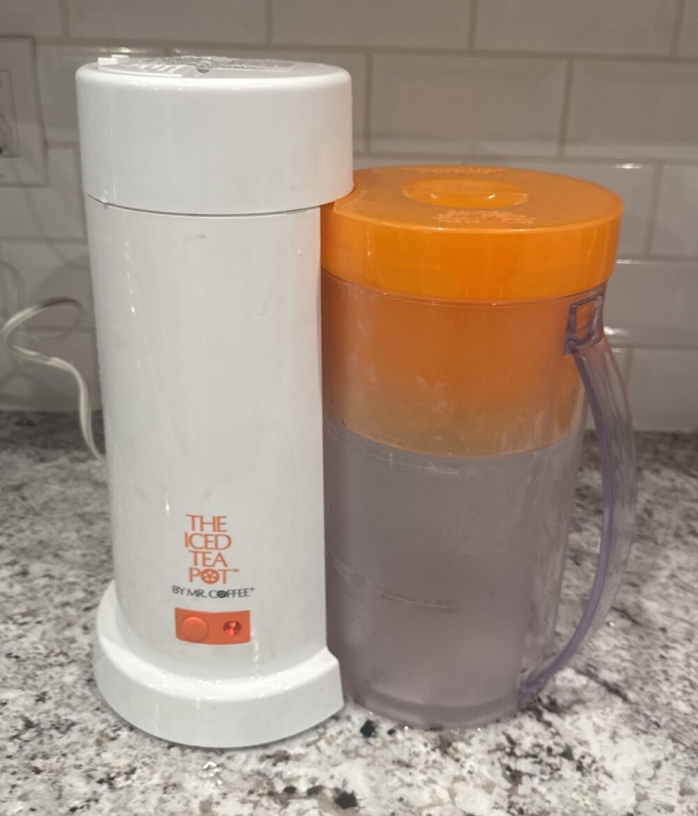 Mr Coffee Iced Tea Pot Maker 2 Quart Orange With Pitcher TM1.7 - TESTED
